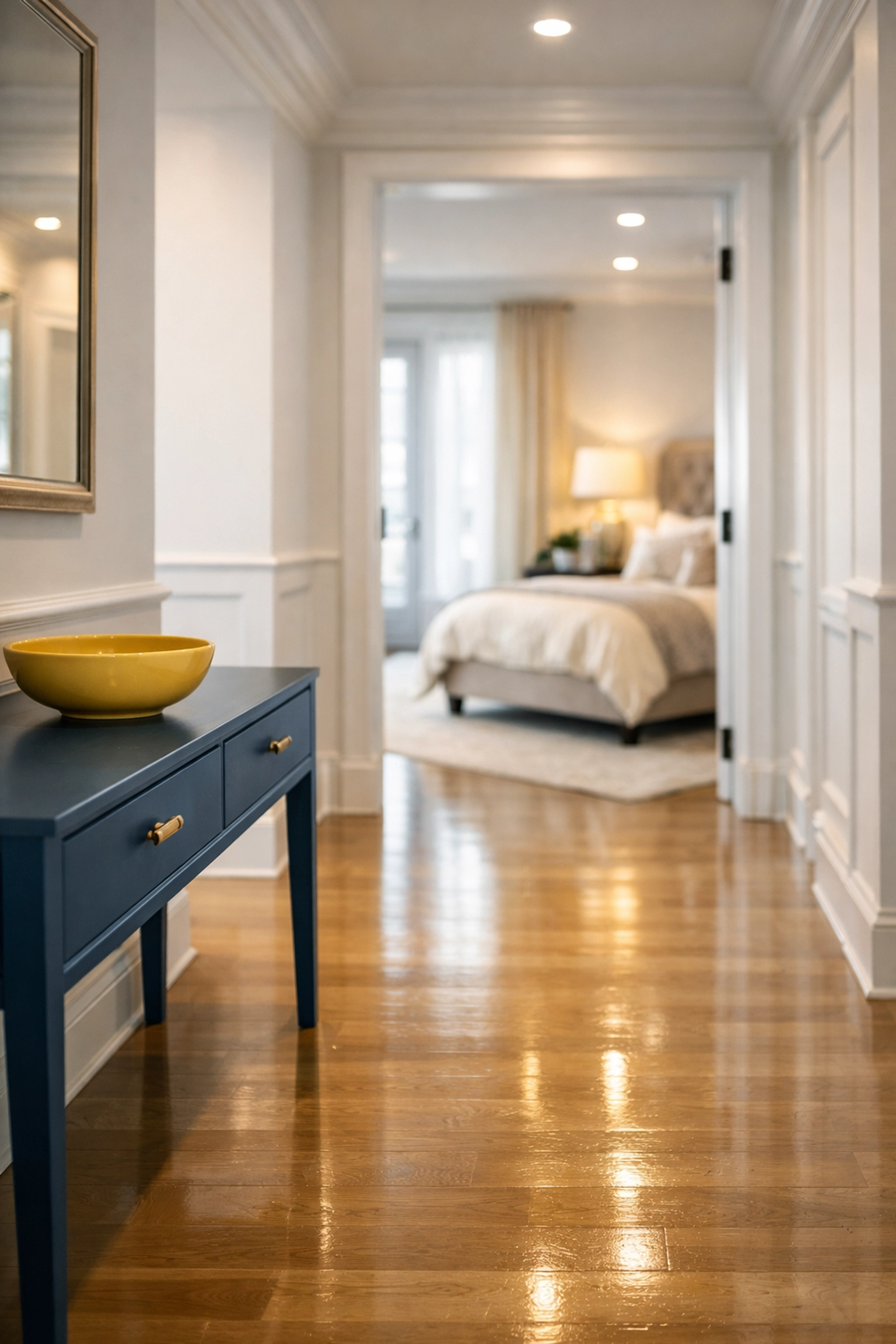 Perfectly maintained home hallway showcasing professional residential cleaning in Leominster MA.