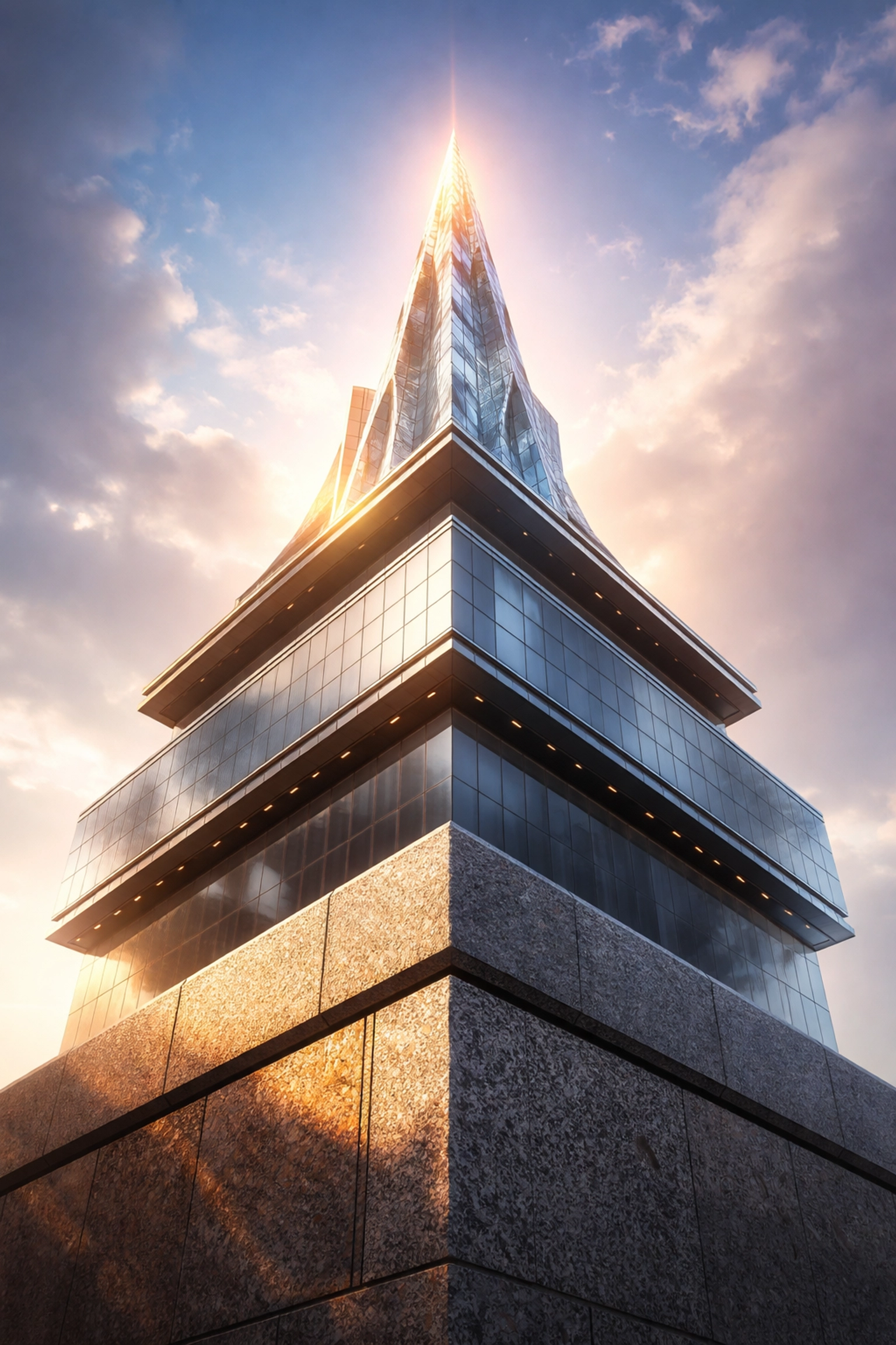 Architectural layers illustrating a strong investment foundation, diversified structure, and future growth