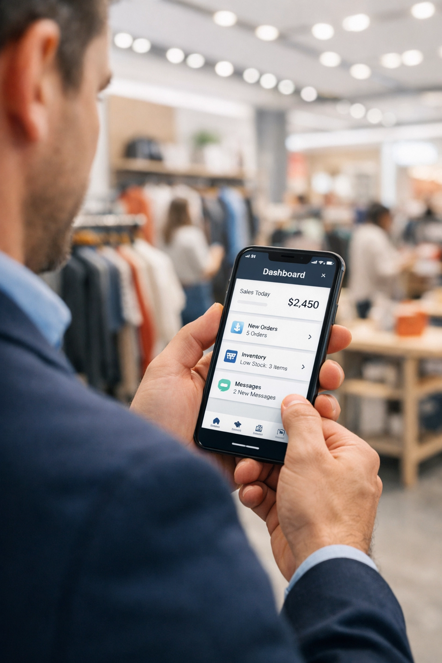 Retail store manager using ServiceNow mobile app for operations management