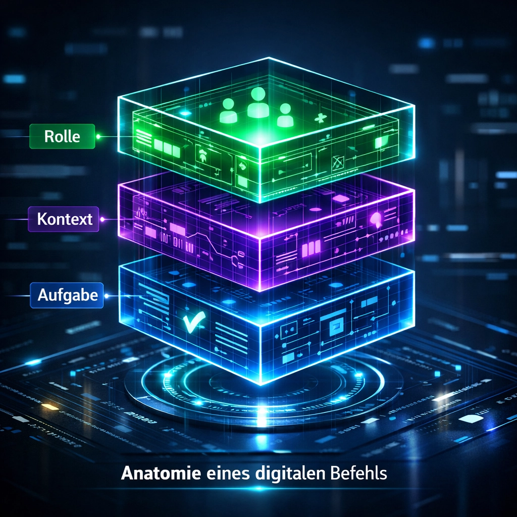 KI-Prompting Guide: Die Anatomie eines perfekten Prompts zur Effizienzsteigerung.