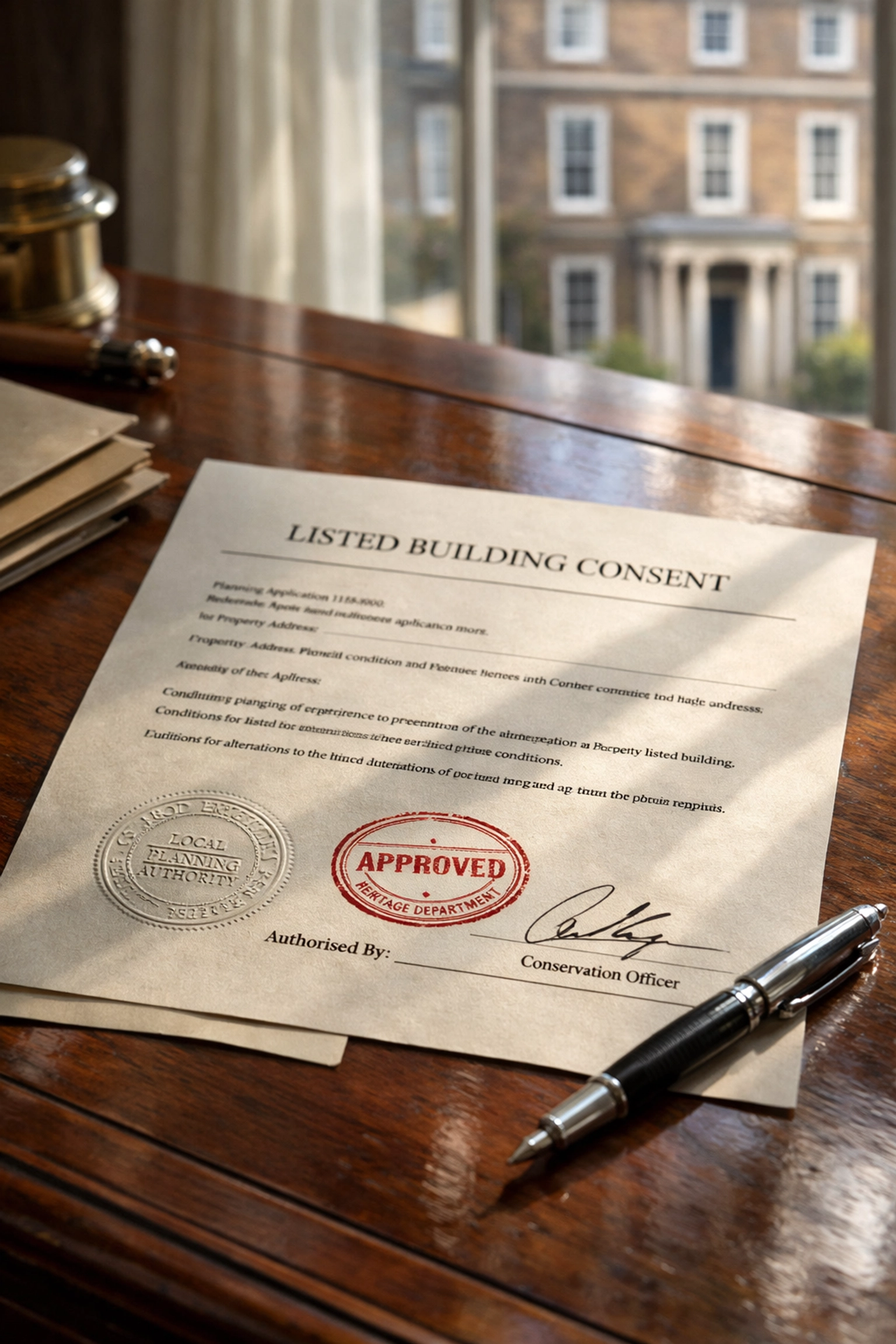 Listed building consent document for Georgian property in Cheltenham