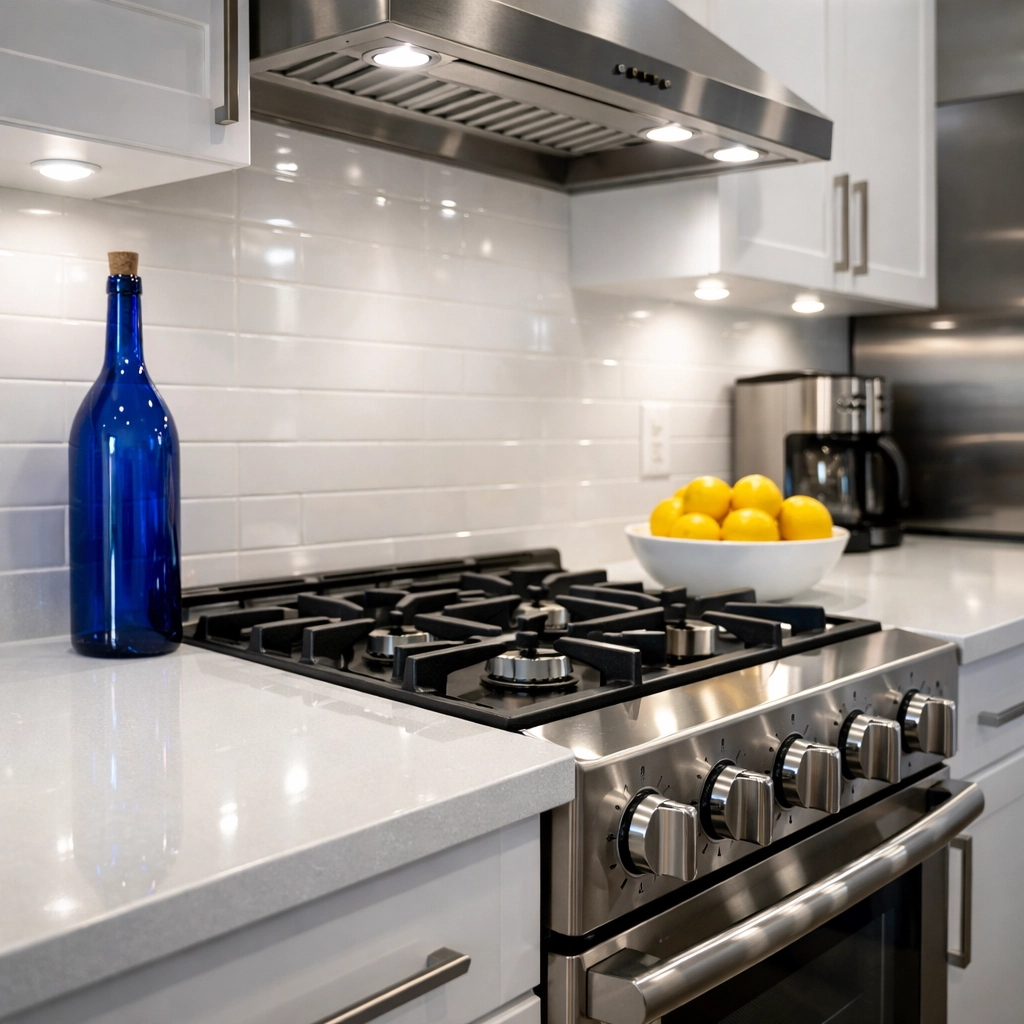 Sparkling clean kitchen in a Worcester apartment showing high-quality maid services Worcester.