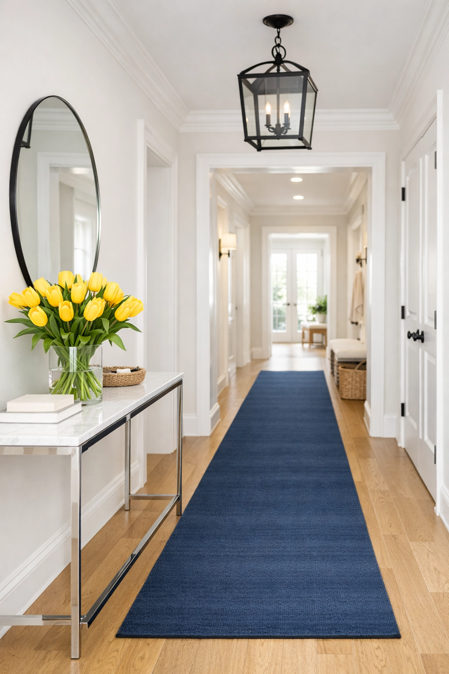 Clean and organized home entryway featuring gleaming surfaces after a professional Worcester spring refresh.