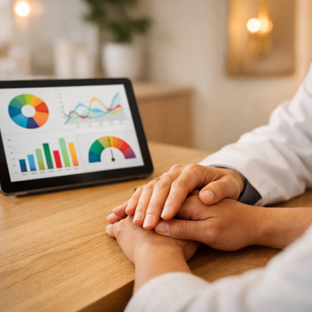 A personalized medical consultation for BHRT and hormone optimization at a wellness clinic.