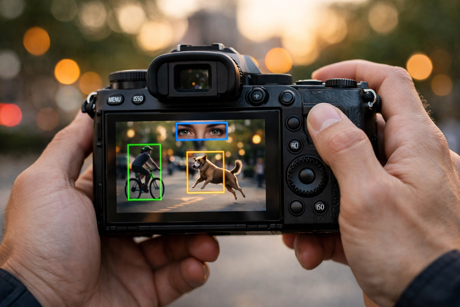 Photographer using one of the best mirrorless cameras with AI subject tracking for photography for beginners.