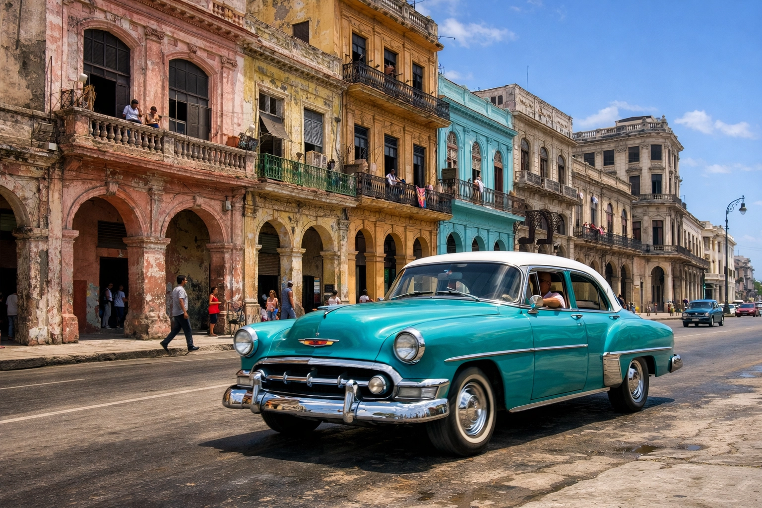 How to Compress Massive Photo Batches in Seconds with Pixel-Shrink.com 4 Vibrant Havana street scene with a vintage car, demonstrating high-quality imagery that requires smart compression.