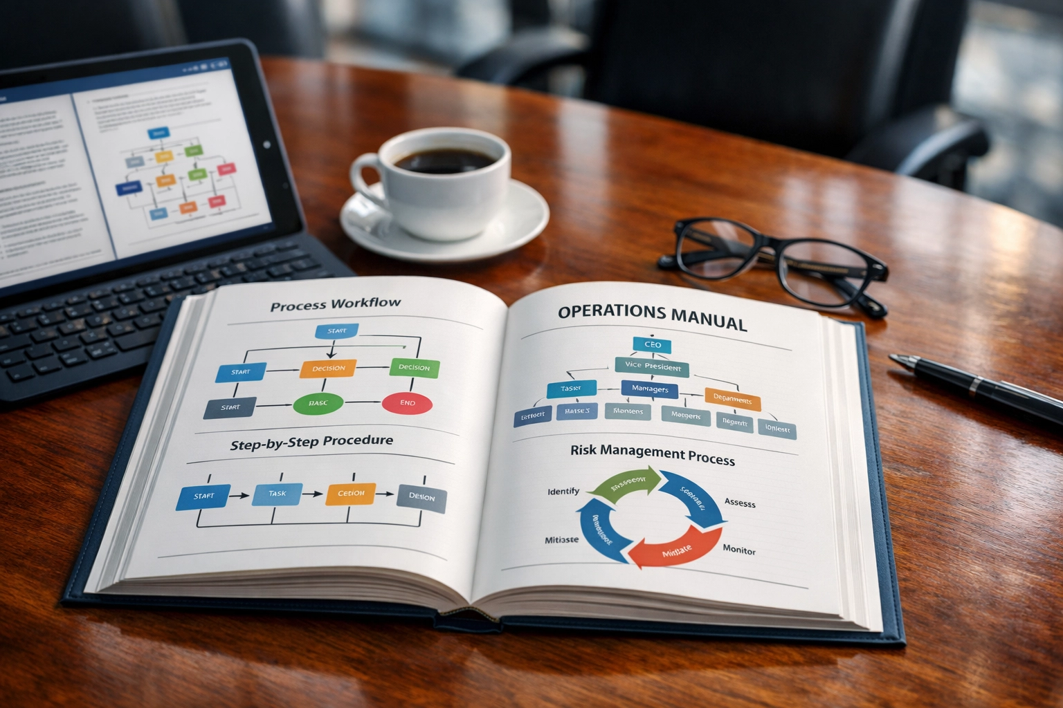 Business operations manual with process flowcharts for selling a small business in North Carolina