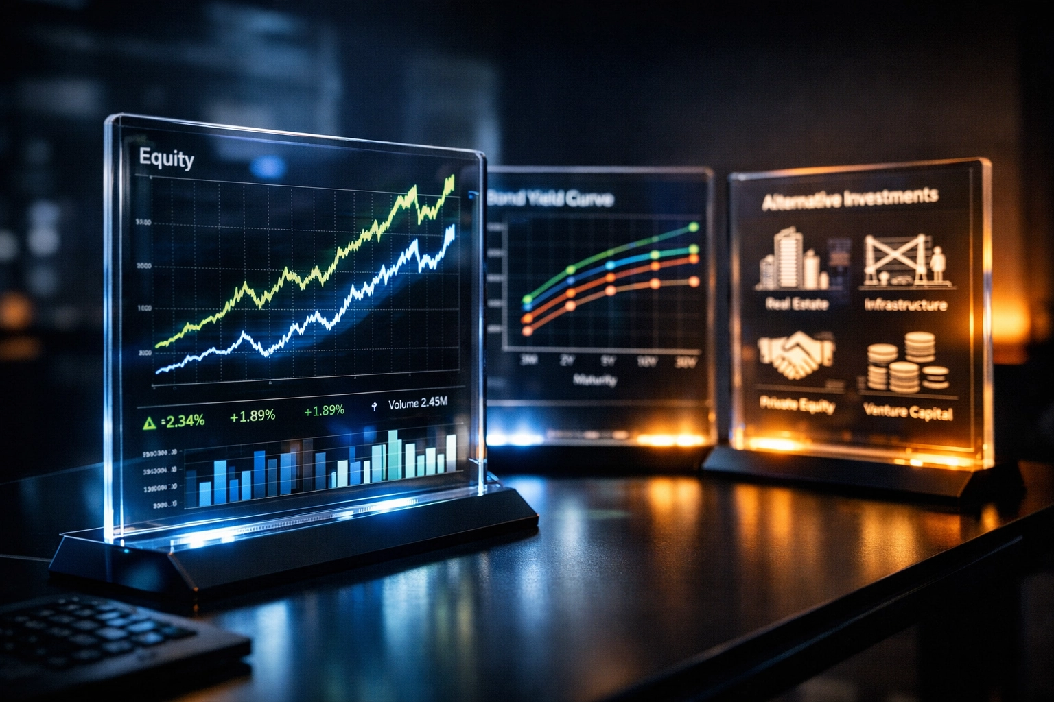 Performance comparison of 40/30/30 vs 60/40 portfolio showing alternative investment data