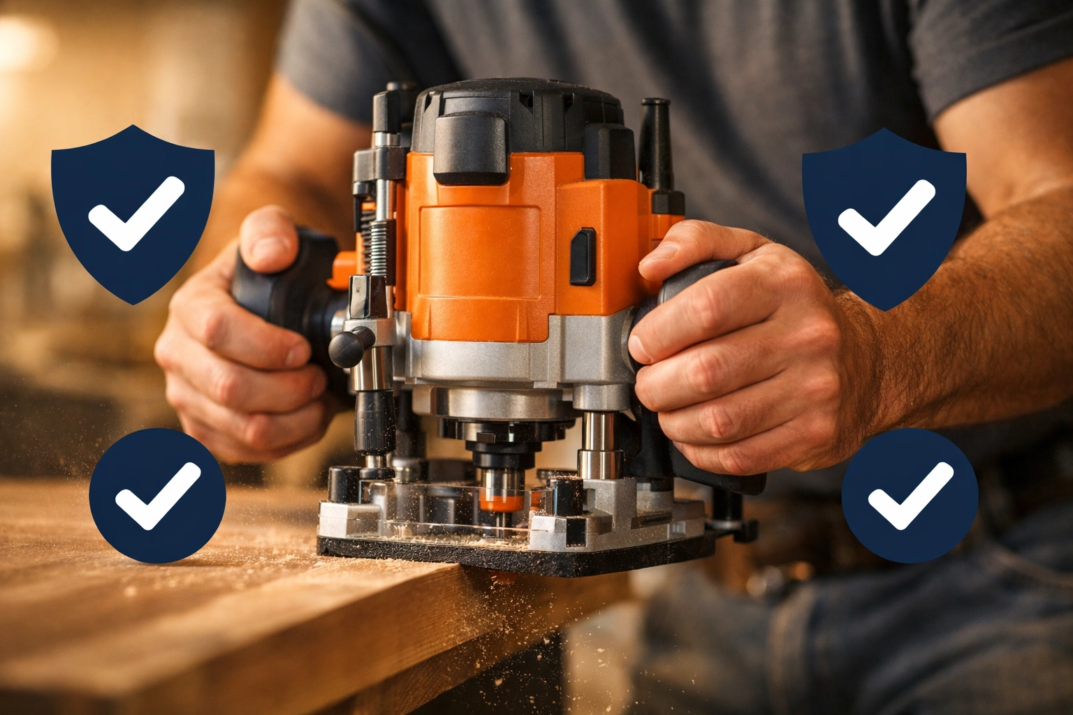 Close-up of a person safely using professional-grade tools for a high-quality home renovation project.