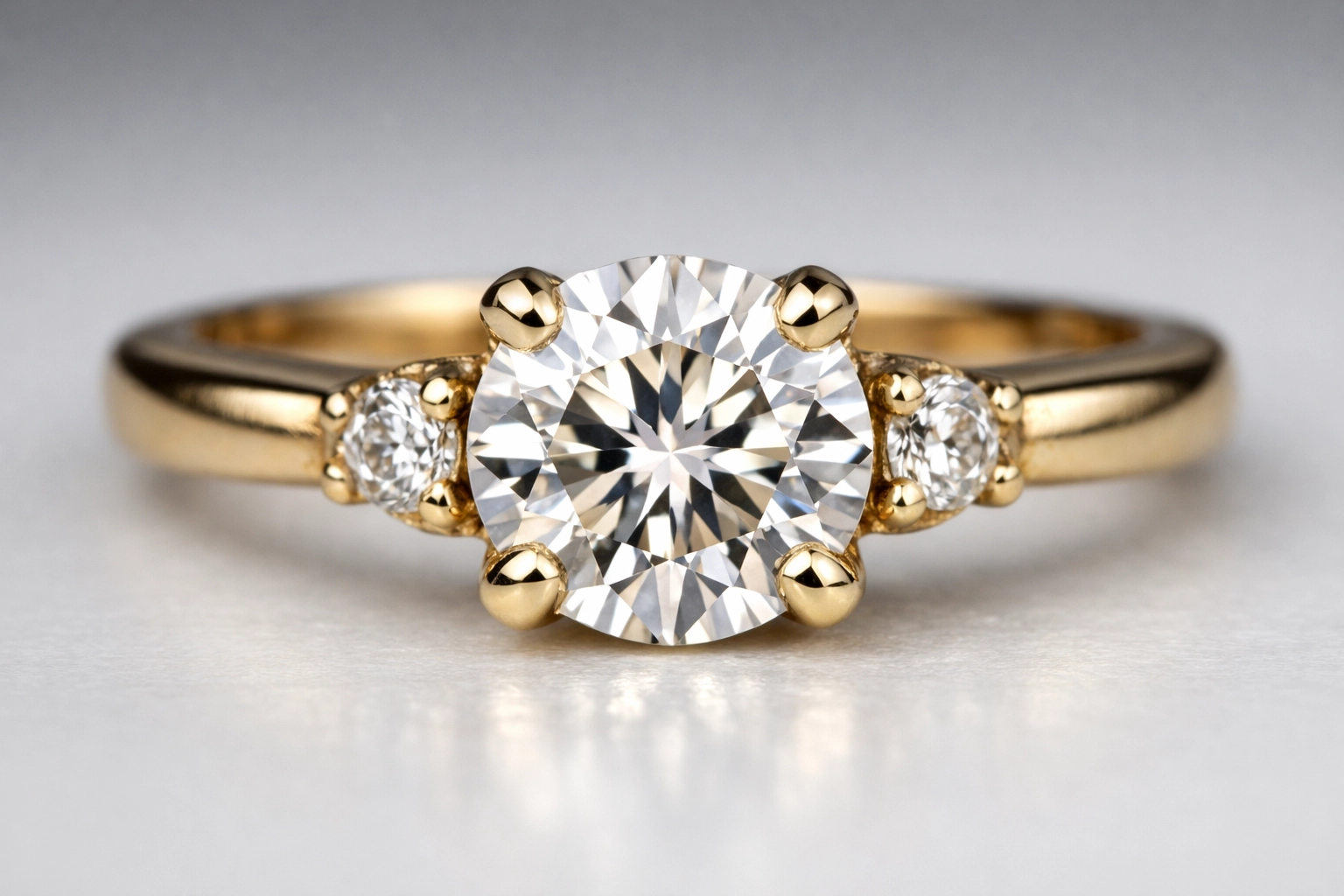 Macro photo of a vintage 14k gold diamond ring for an online auction in Columbus Ohio.