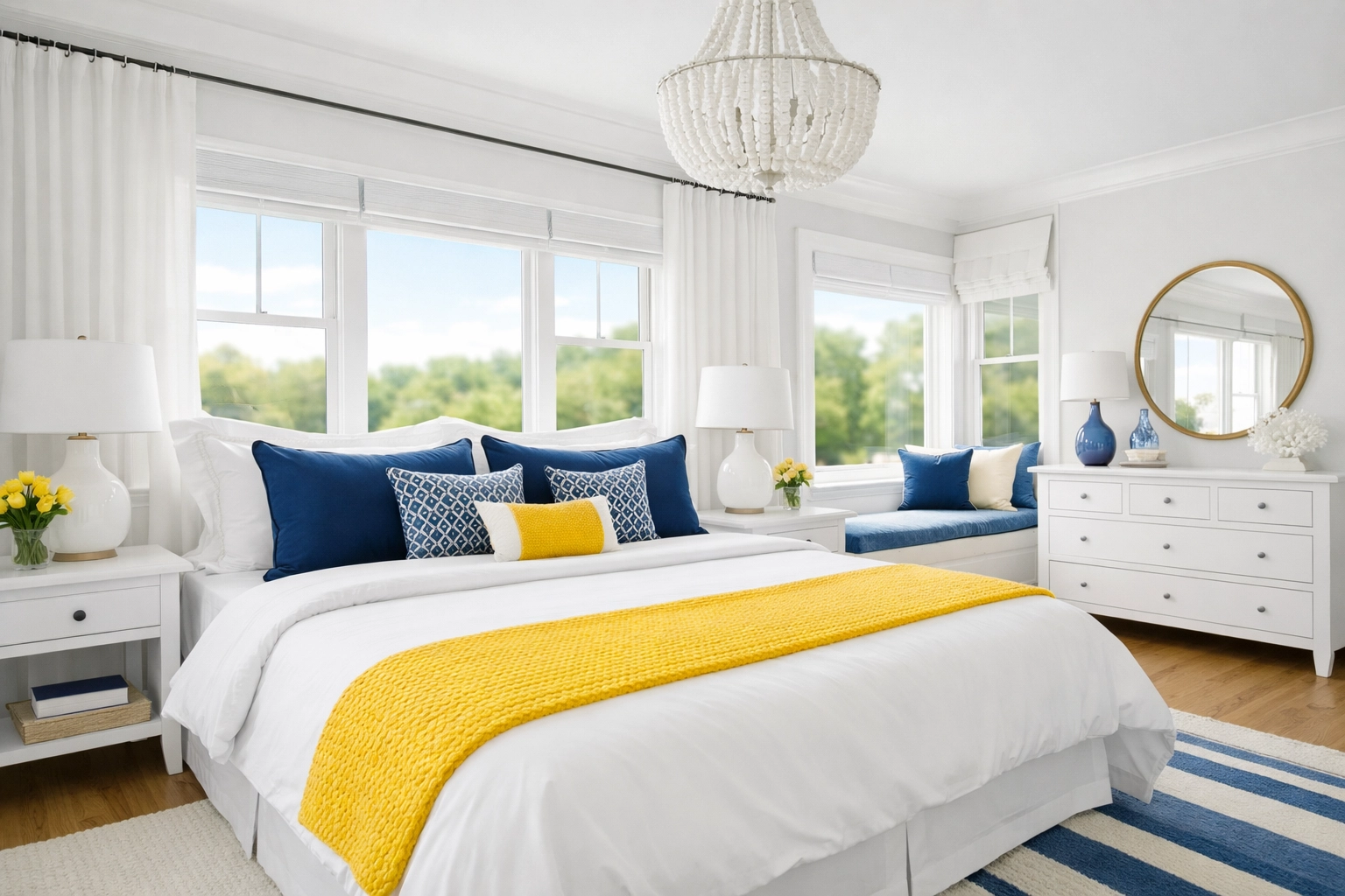 A fresh, healthy bedroom in an Acton home with clean air and polished surfaces.