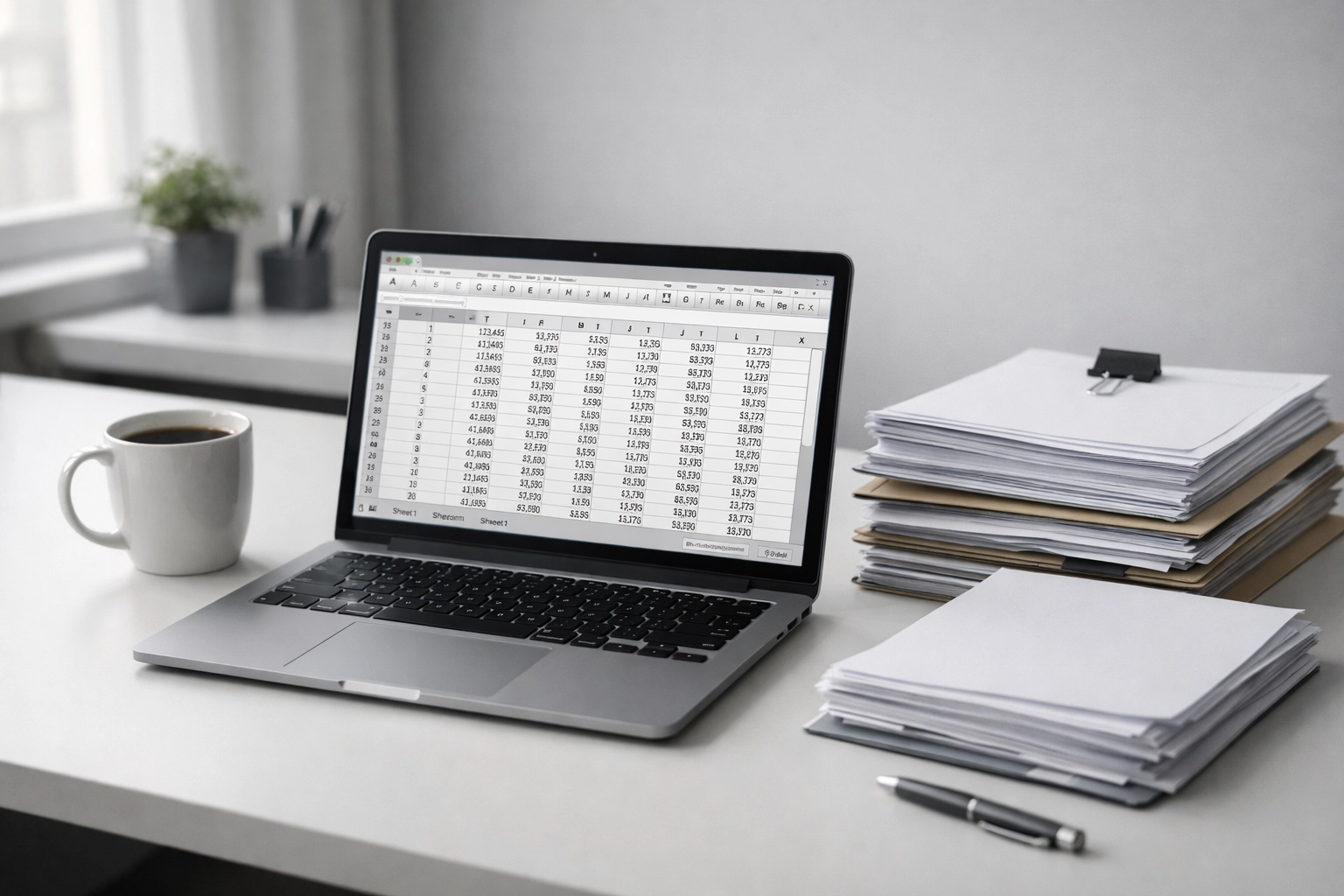 Office workspace with spreadsheet showing OBBBA overtime deduction limits calculation