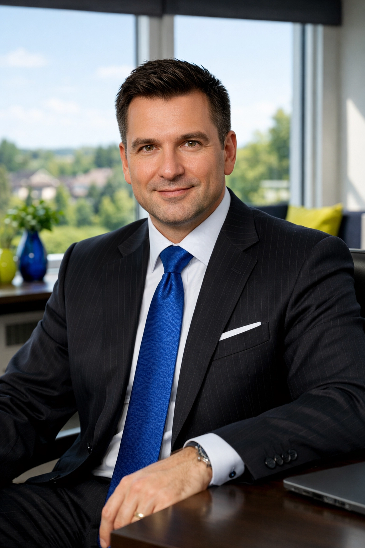 Professional junk removal expert Roman K in his office, serving Aurora, Bradford, and East Gwillimbury families.