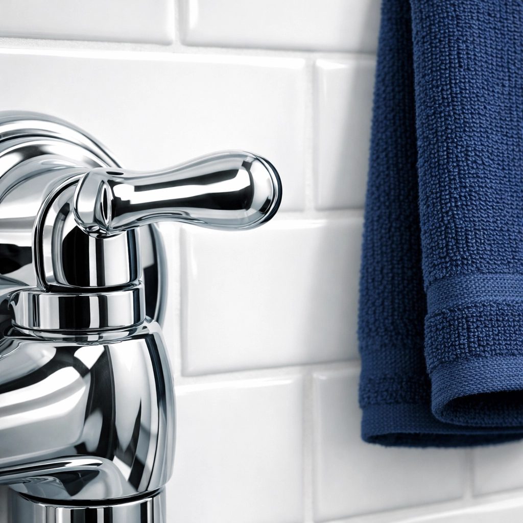 Detailed view of scrubbed bathroom tile and grout in a Worcester home after a deep specialty cleaning service.