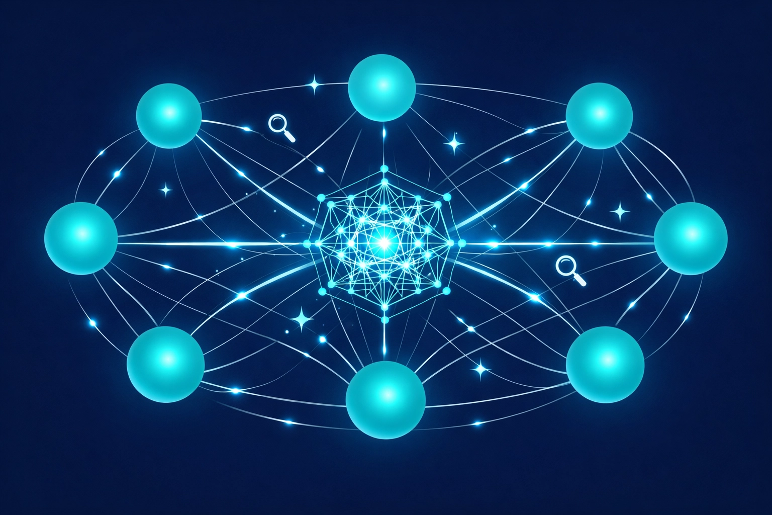 Network diagram showing how citations from high-authority websites influence AI model product recommendations.