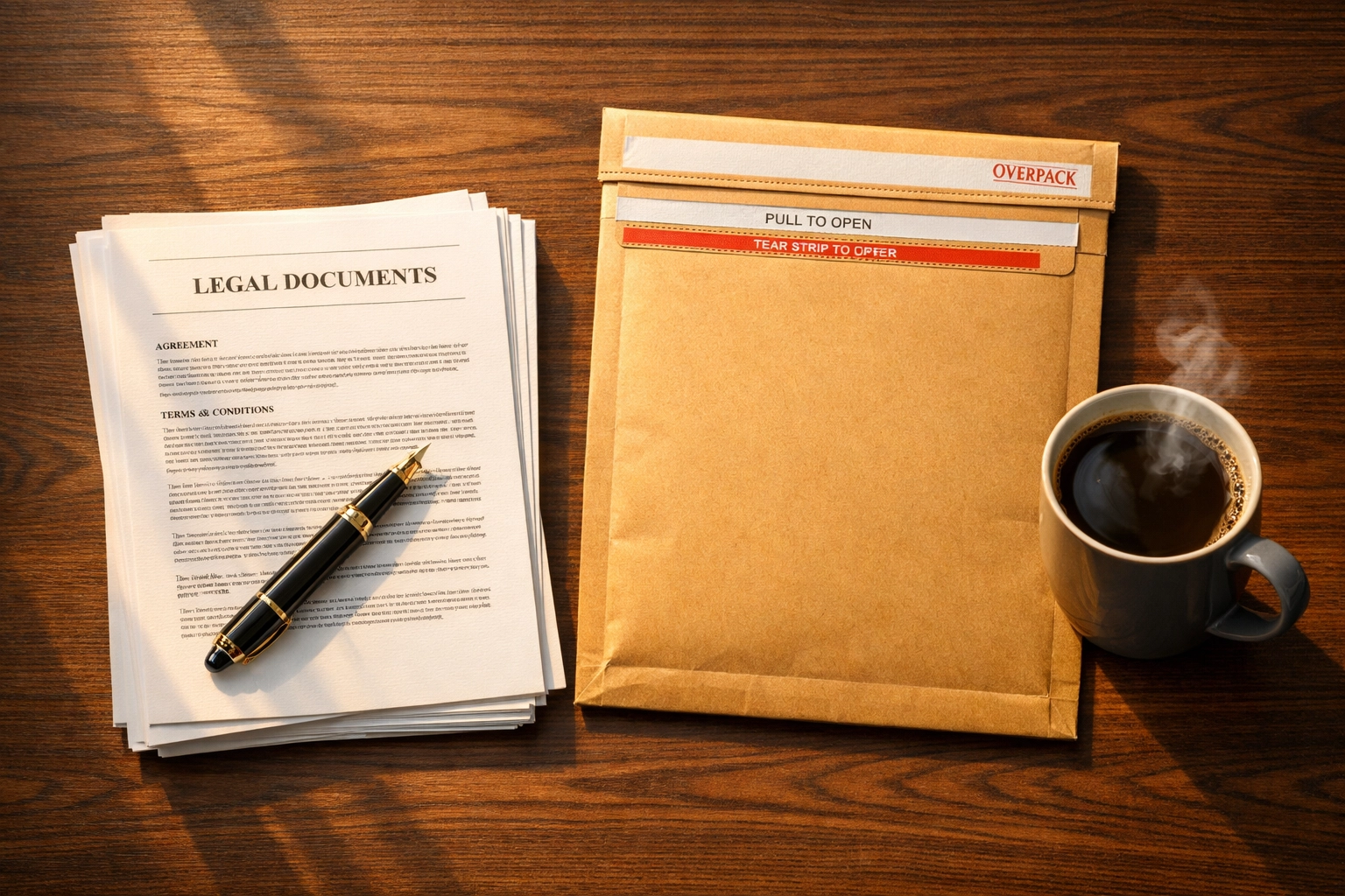 Closing documents and a shipping envelope for selling a Nashville property remotely from out of state.