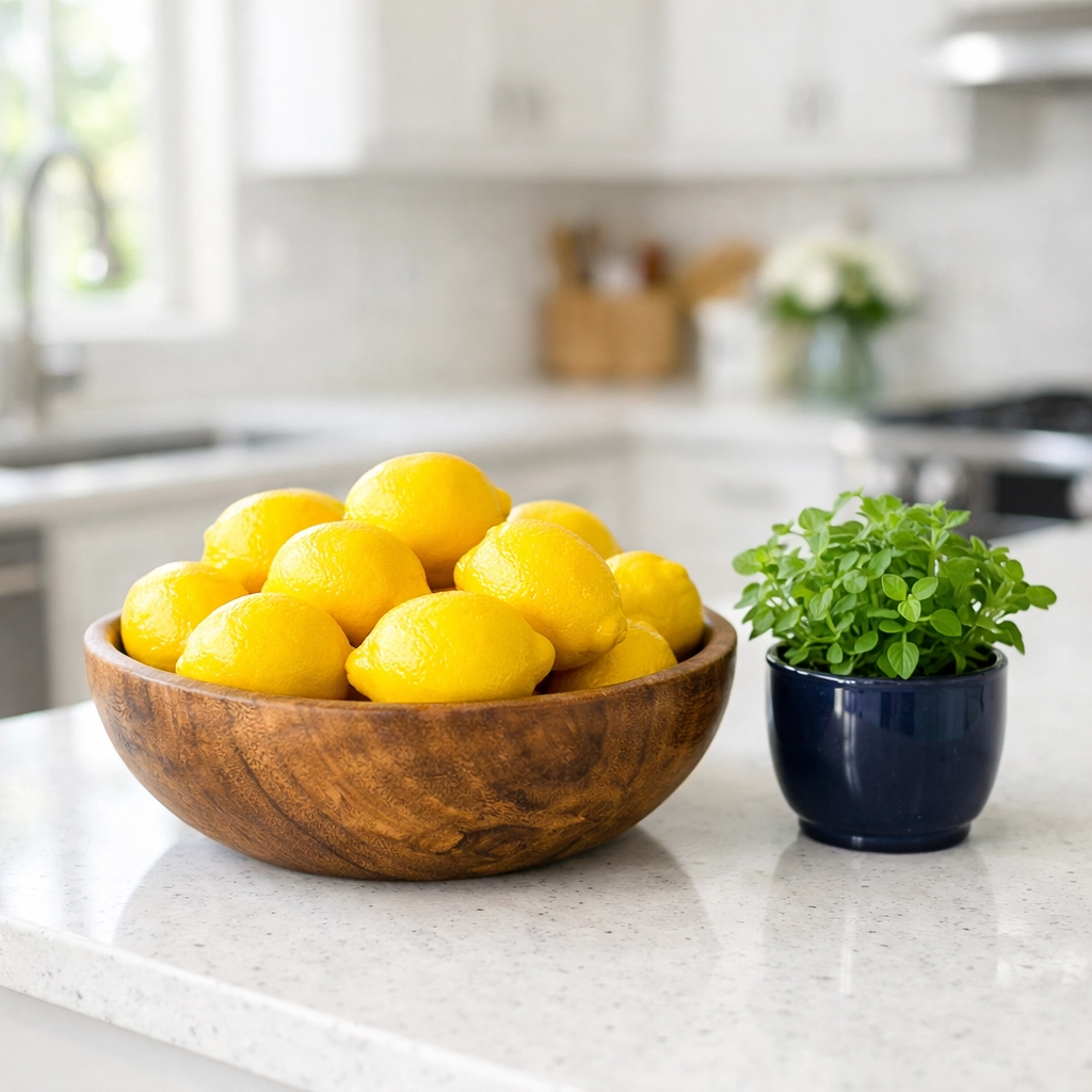Pristine kitchen island after a deep house cleaning in Oakham Massachusetts using eco-friendly products.