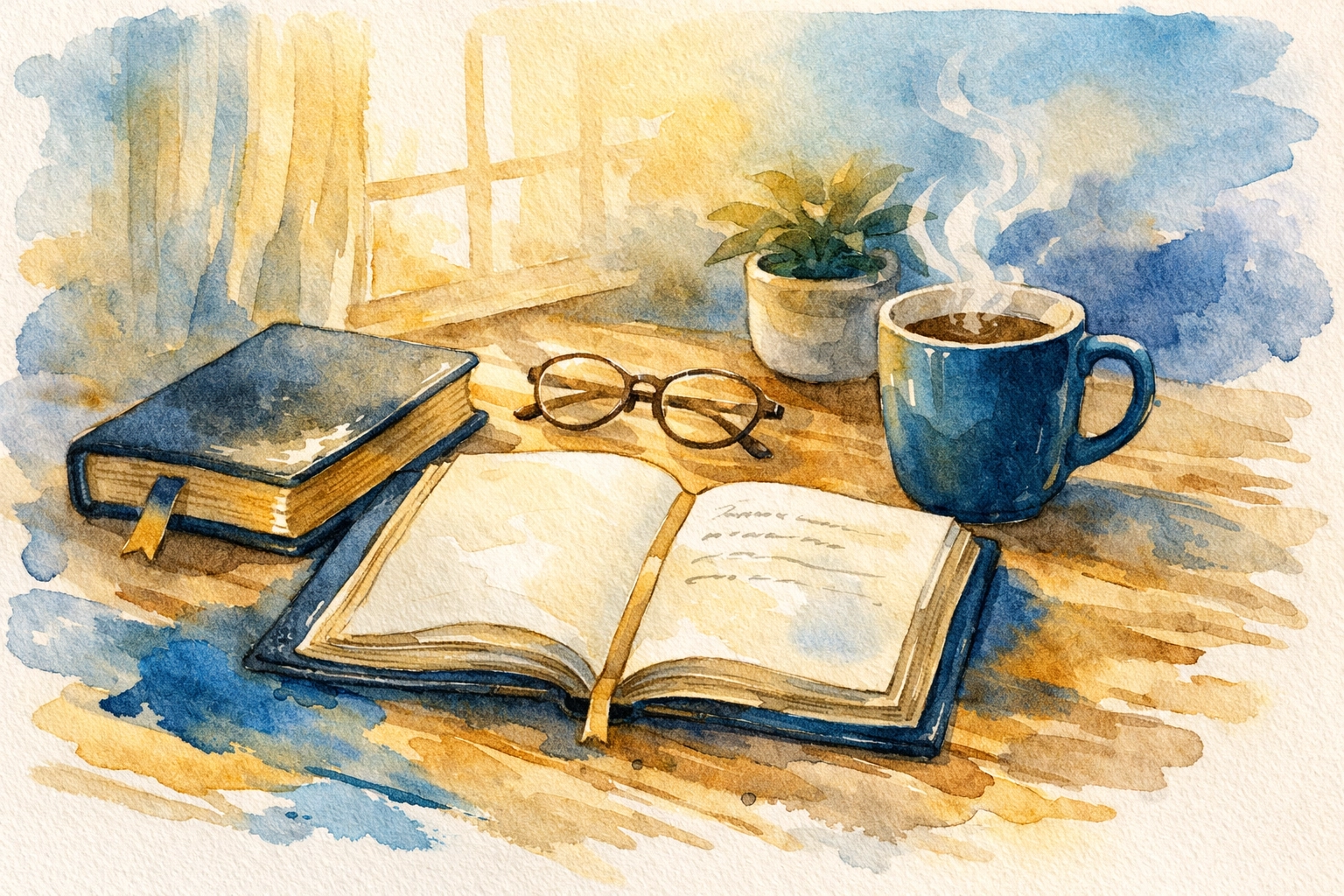 Church leader's quiet morning devotional time with Bible, journal, and coffee for soul care