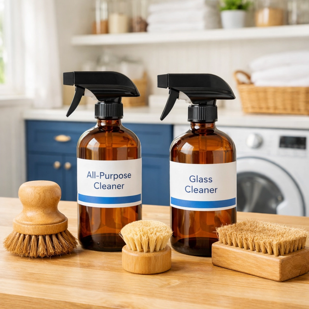 Sustainable and eco-friendly cleaning supplies used for healthy house cleaning services in Hanover.