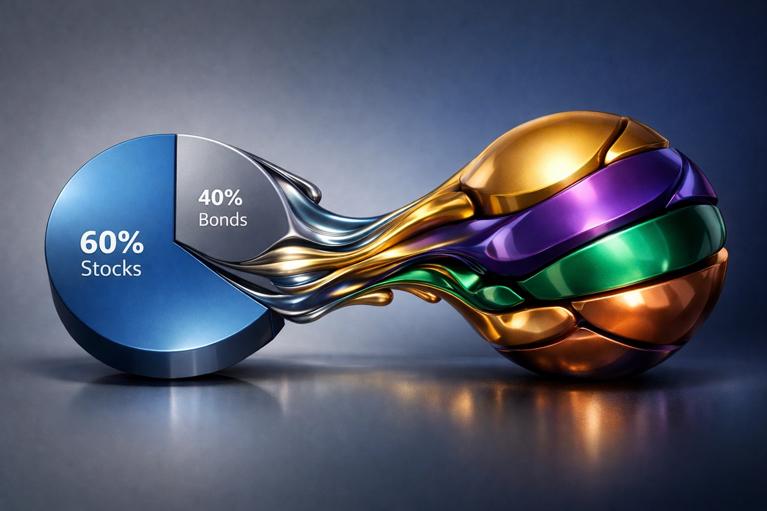 Traditional 60/40 portfolio evolving into diversified alternative investment allocation