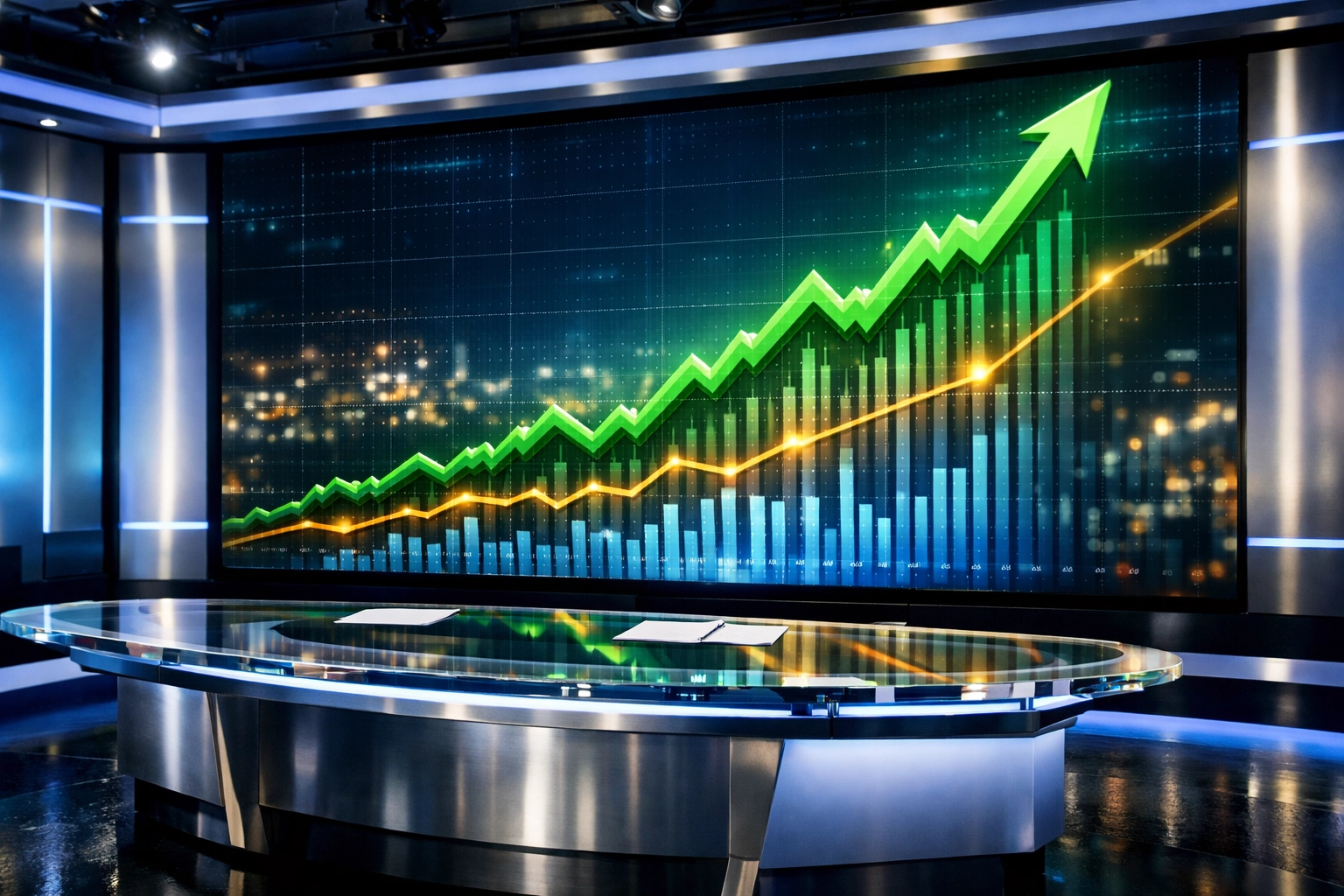 News desk scene with a rising financial chart representing the 2026 entrepreneurial breakthrough and tax relief.