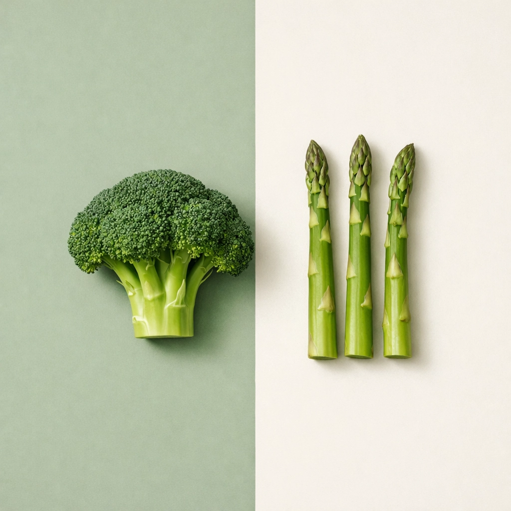 Fibrous green vegetables like broccoli and asparagus to help regulate blood sugar and metabolism.