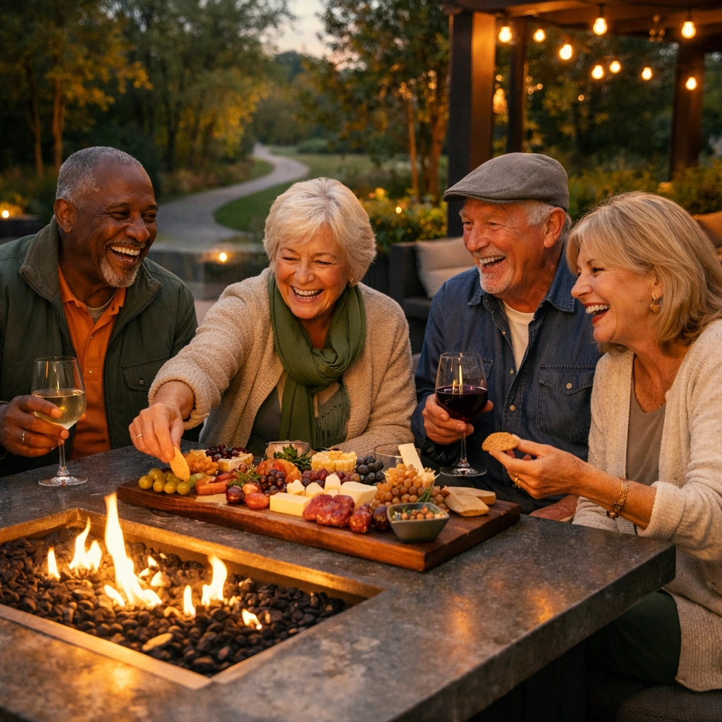 Active seniors enjoying social activities at a 55 and over community in Bucks County PA.