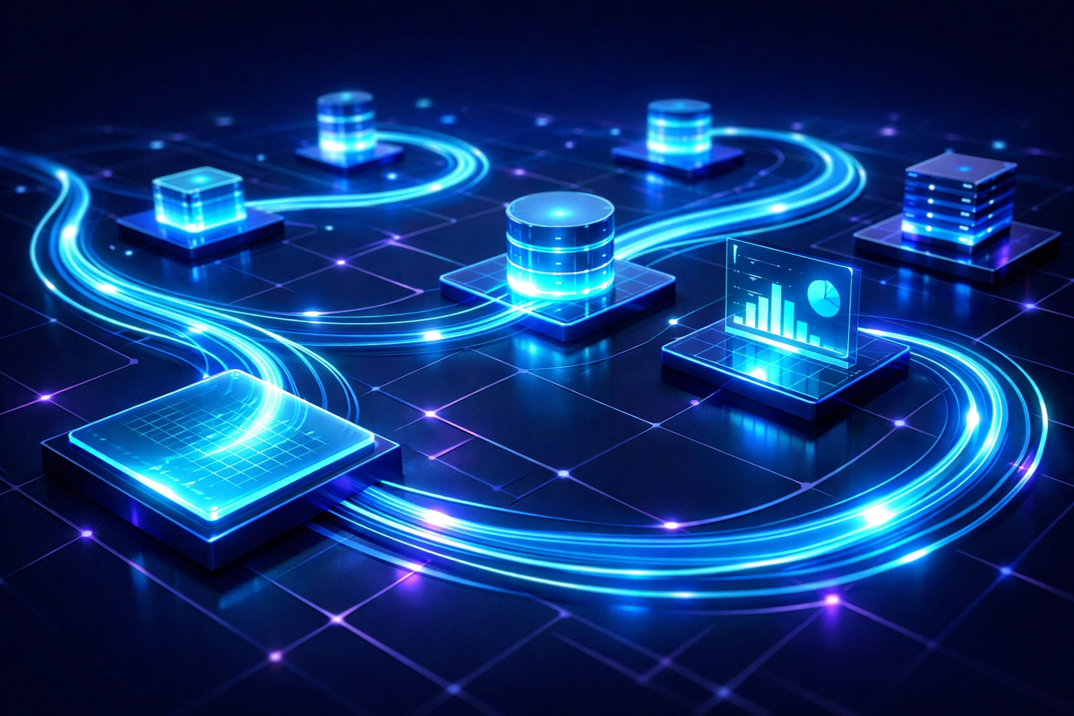 Workflow Automation 101: A Beginner's Guide to Mastering Business Process Automation 2 Workflow automation visualization showing connected data flowing between automated business processes