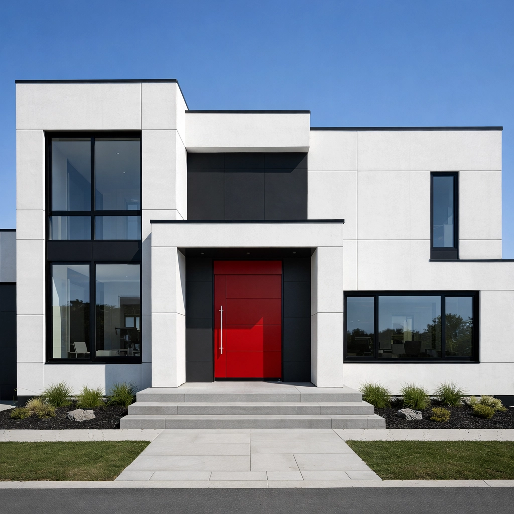 Maison moderne à Québec prête pour la signature de l'acte de vente chez le notaire.