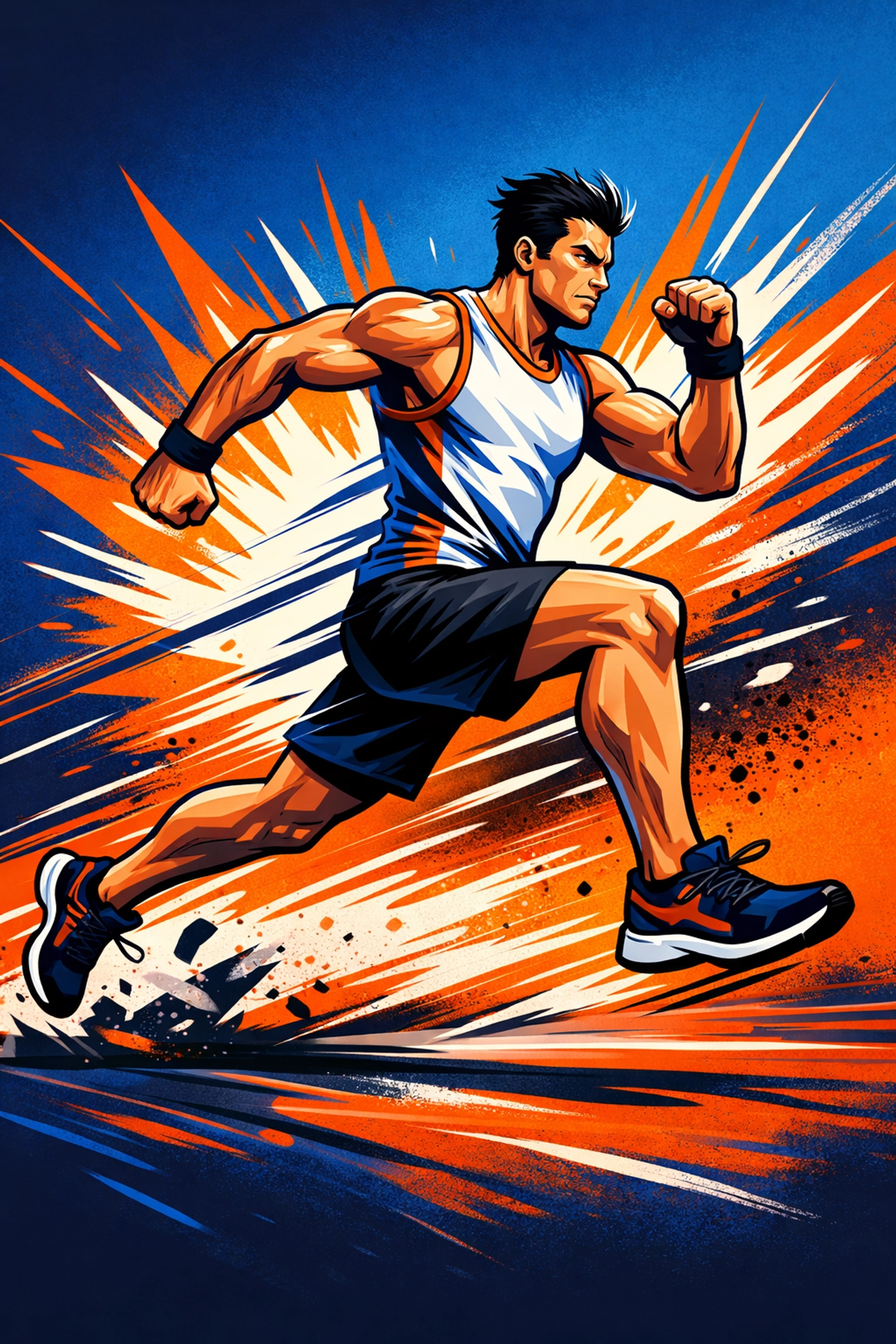 Explosive jumping lunge demonstration for ninja warrior lower body training at home