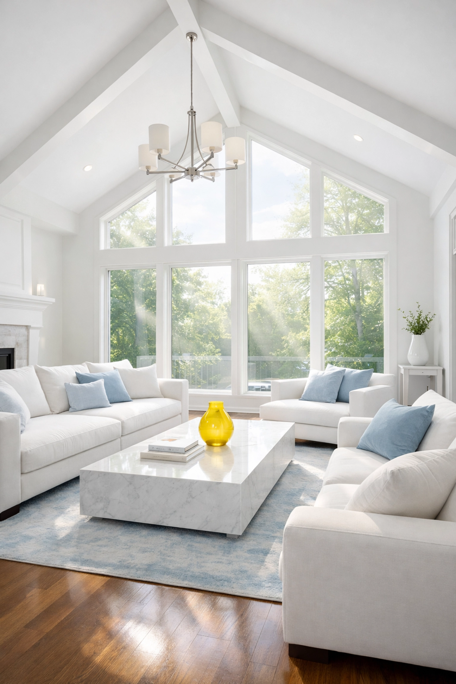 Impeccably clean Lexington living room showing mental clarity through consistent weekly house cleaning.