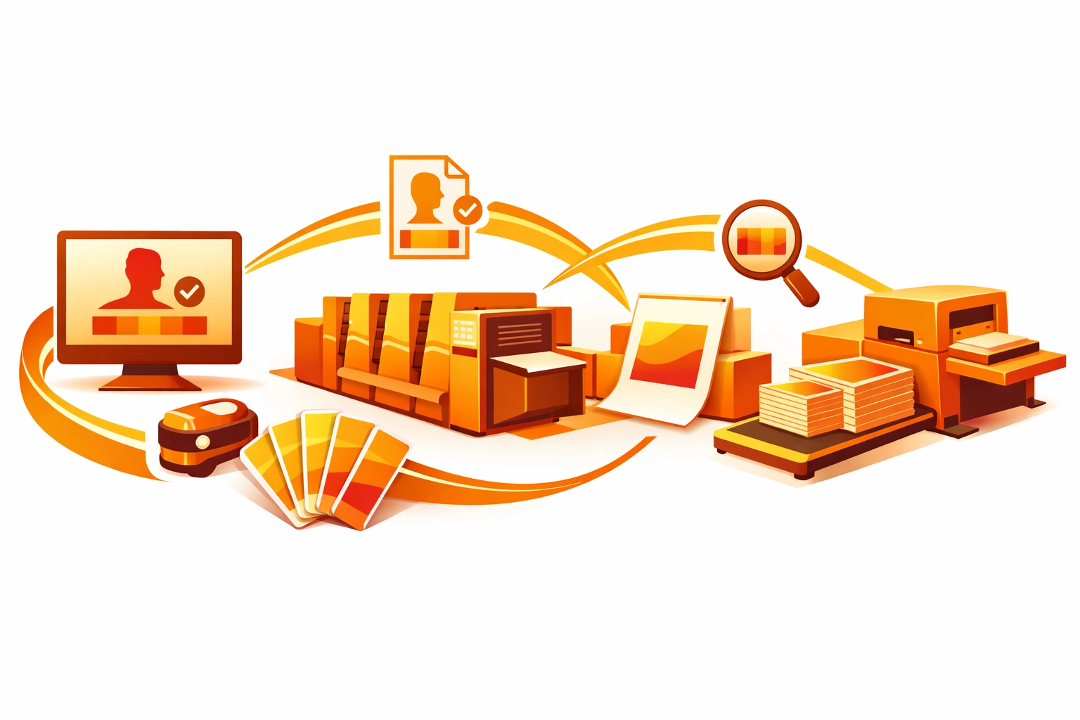 Color profile workflow diagram showing stages of professional print production