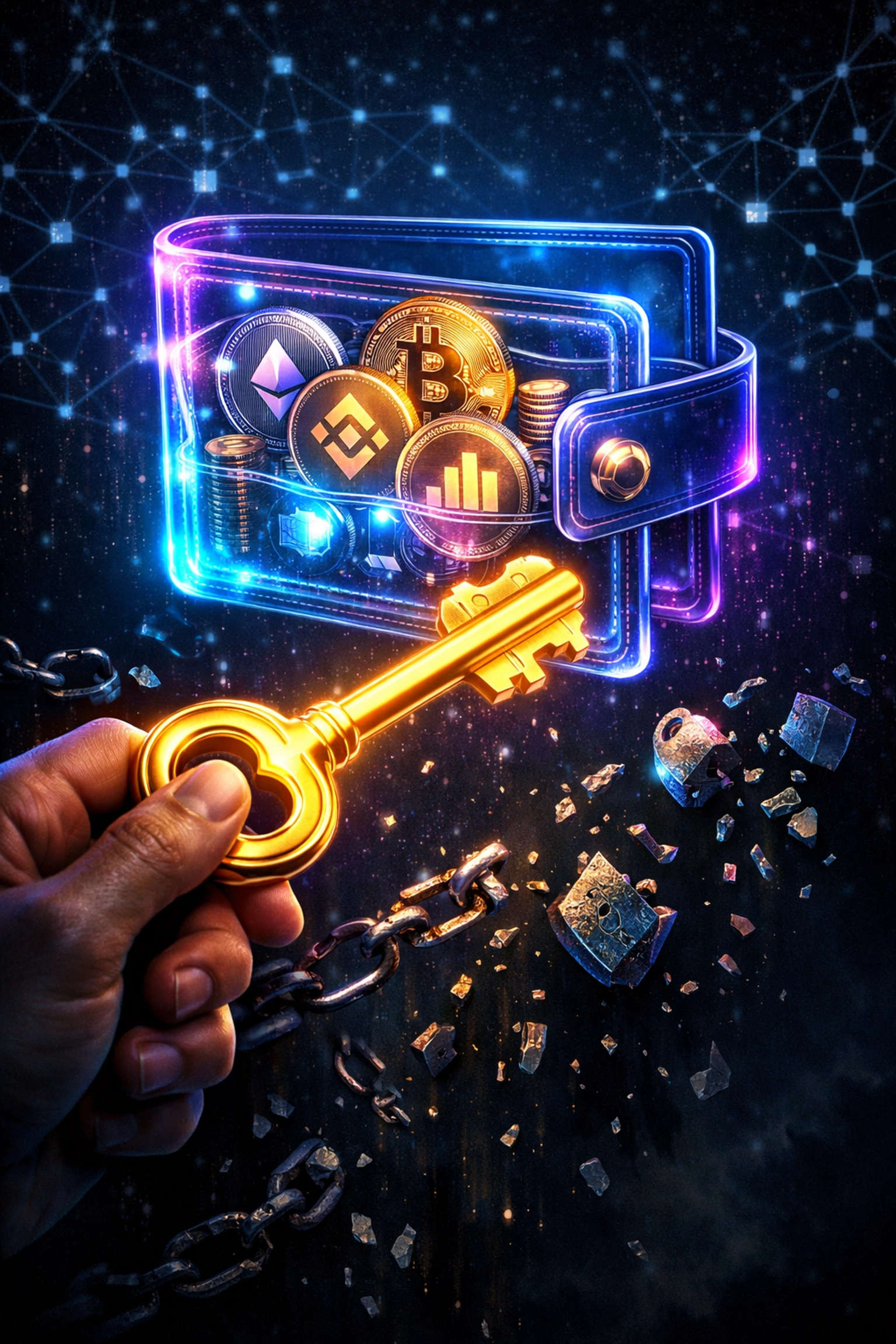 Self-custody crypto wallet with blockchain security and freedom from intermediaries