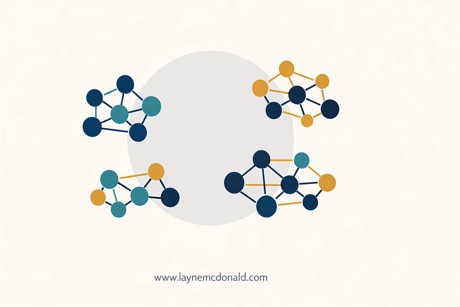 Abstract vector of interconnected nodes symbolizing small groups and church community connection points.