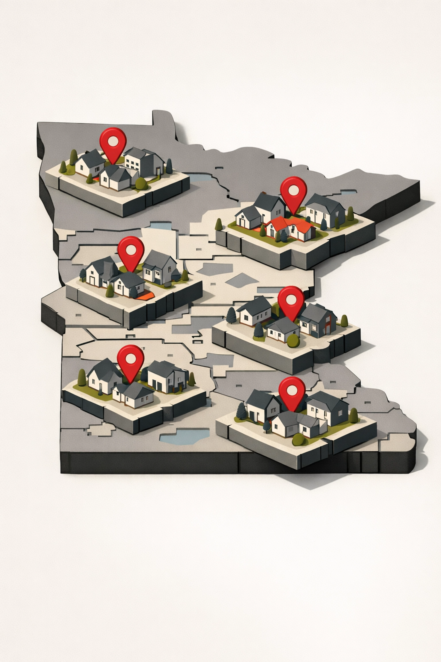 Minnesota real estate market map highlighting first-time buyer target neighborhoods
