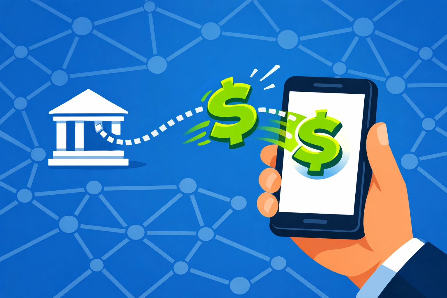 Illustration of a secure IRS direct deposit transfer to a smartphone for a fast 2026 tax refund.