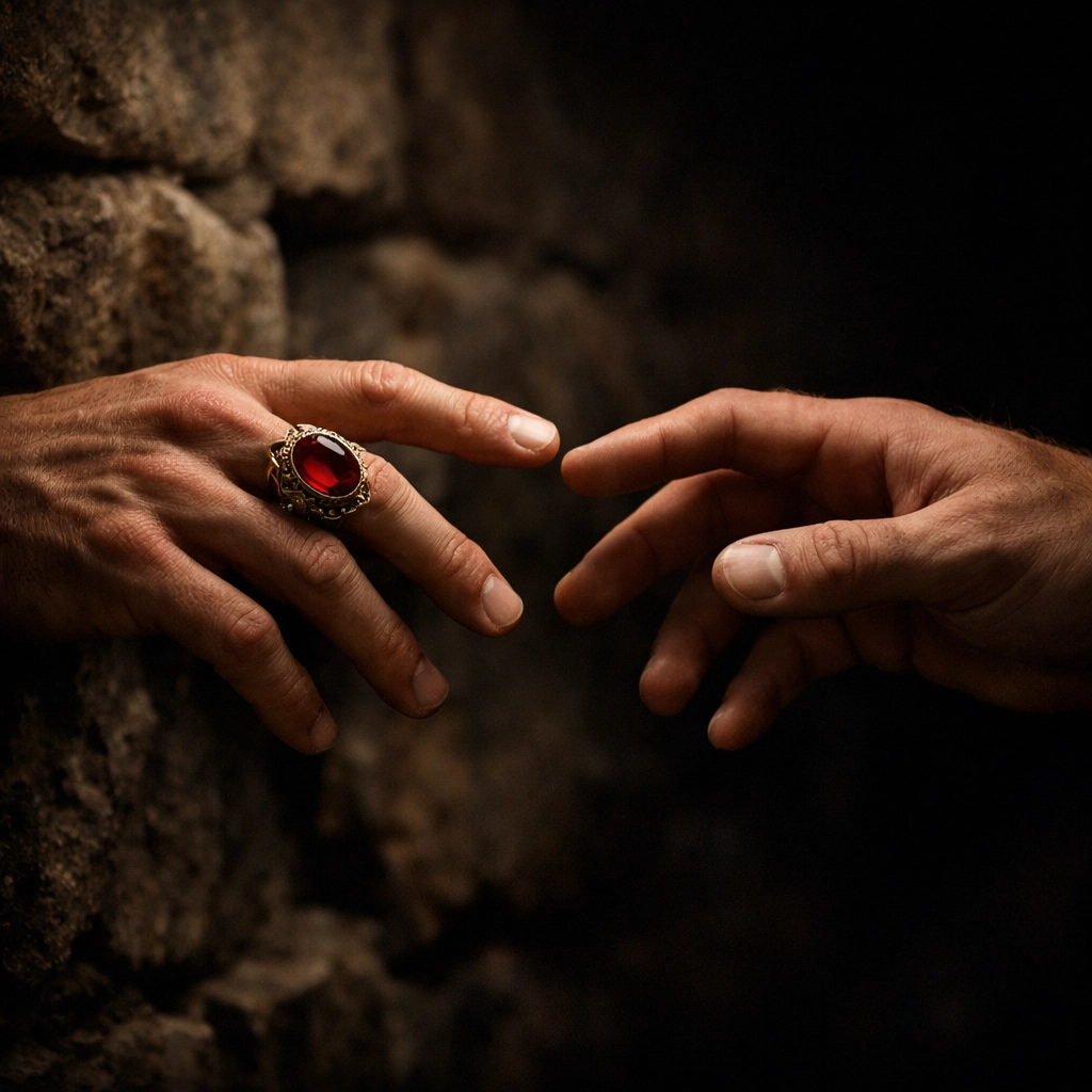 Two male hands reaching for each other in the shadows, representing forbidden love and emotional MM romance tropes.