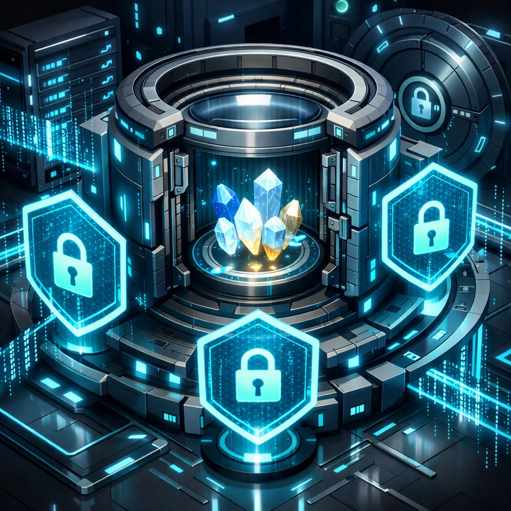 Institutional-grade digital asset custody vault with multiple security layers