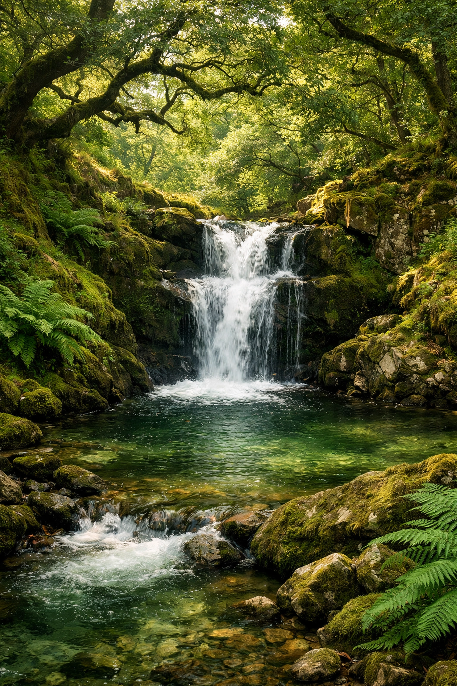 Hidden waterfall in secluded UK valley accessible through guided hiking tours