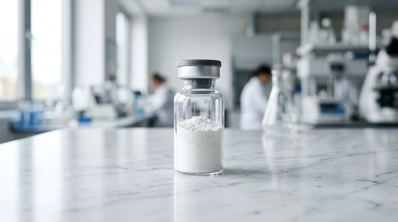 An elite research vial representing high-purity AMPK peptides