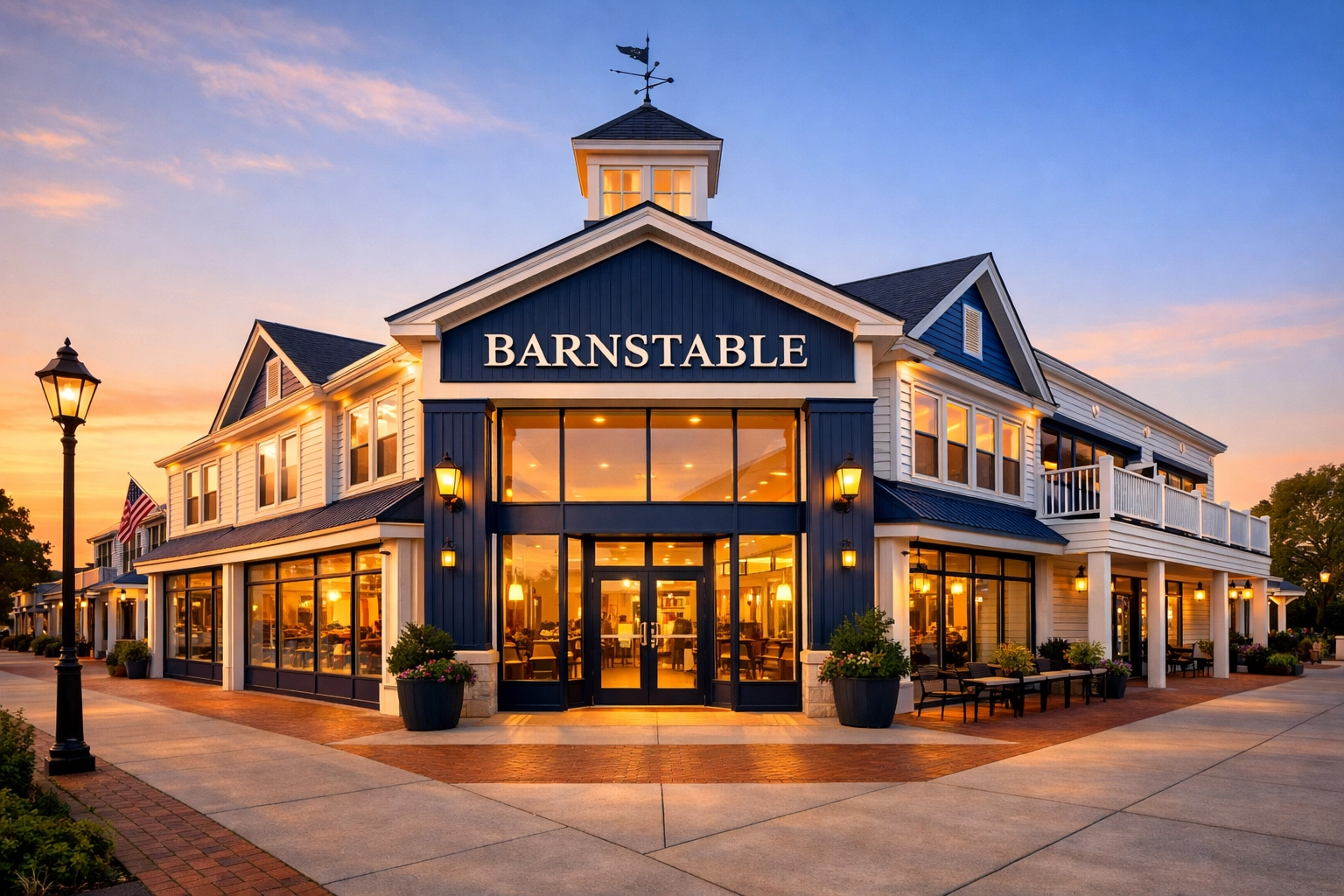 Spotless Barnstable commercial building exterior maintained by professional Cape Cod cleaning services.