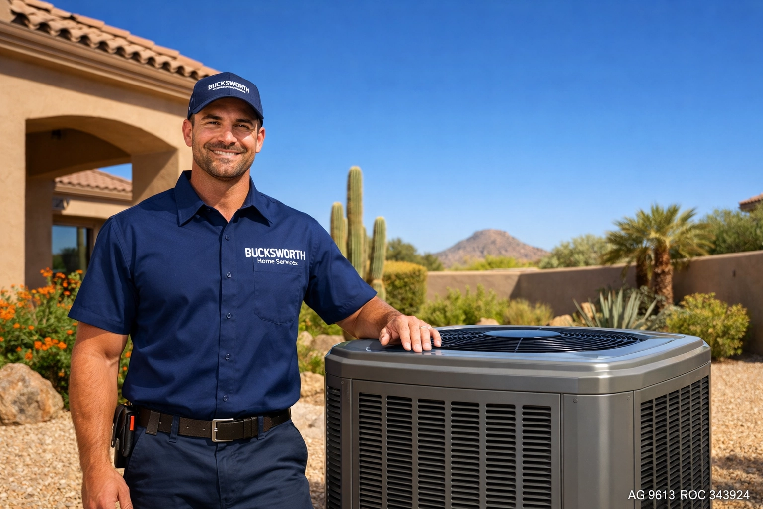 Expert AC repair in Scottsdale 85258 by a Bucksworth Home Services technician at a Gainey Ranch home.