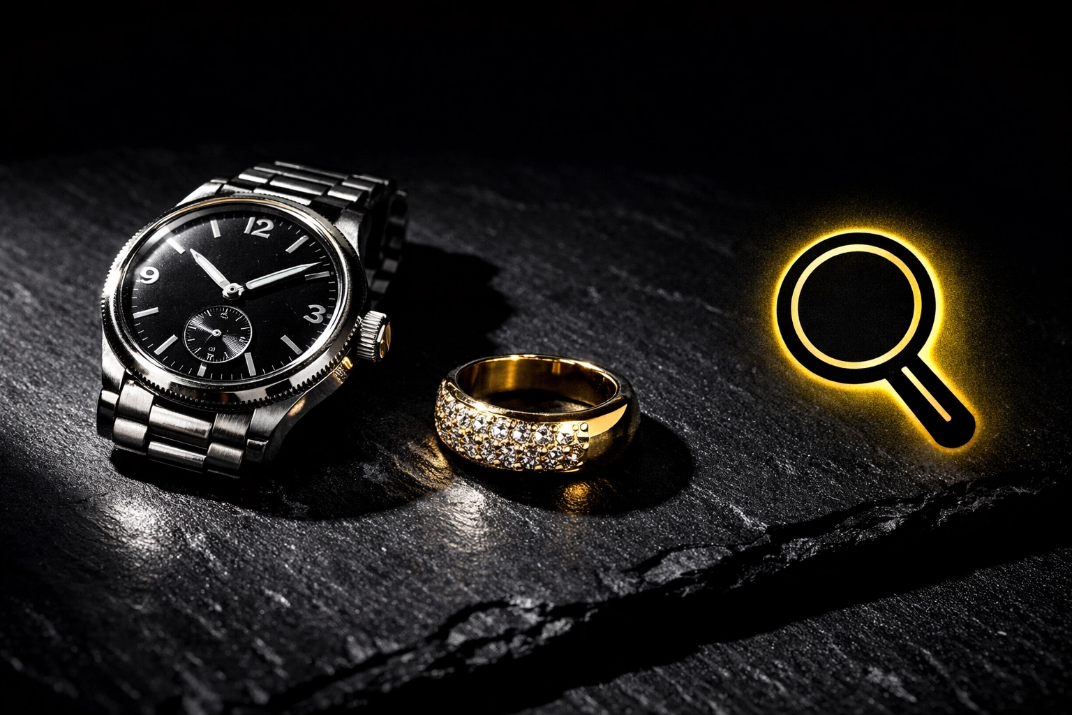 Vintage jewelry and silver watch ready for professional estate liquidation and online auction.