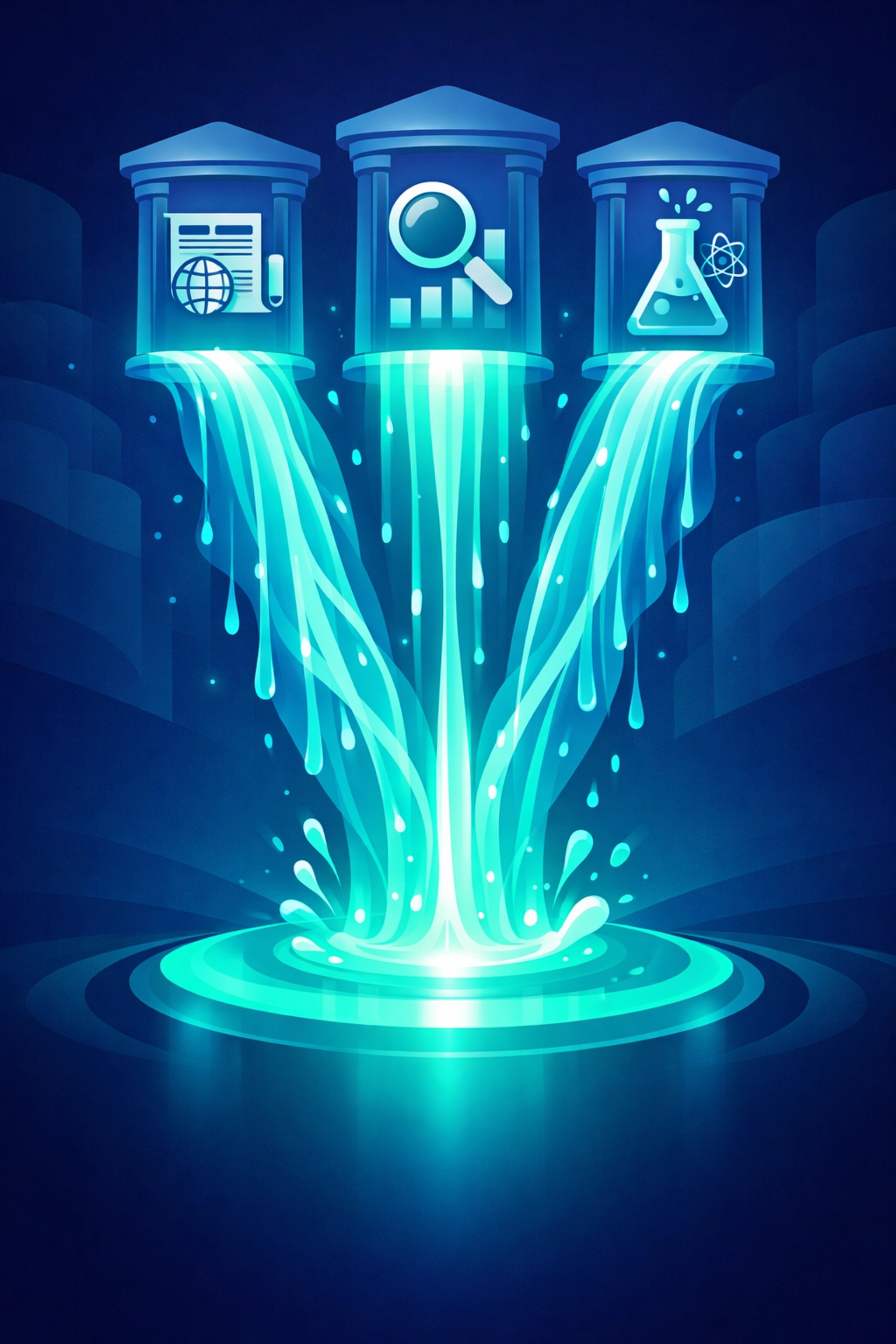 Infographic showing authority transfer from trusted sources to a brand to improve AI search ranking.