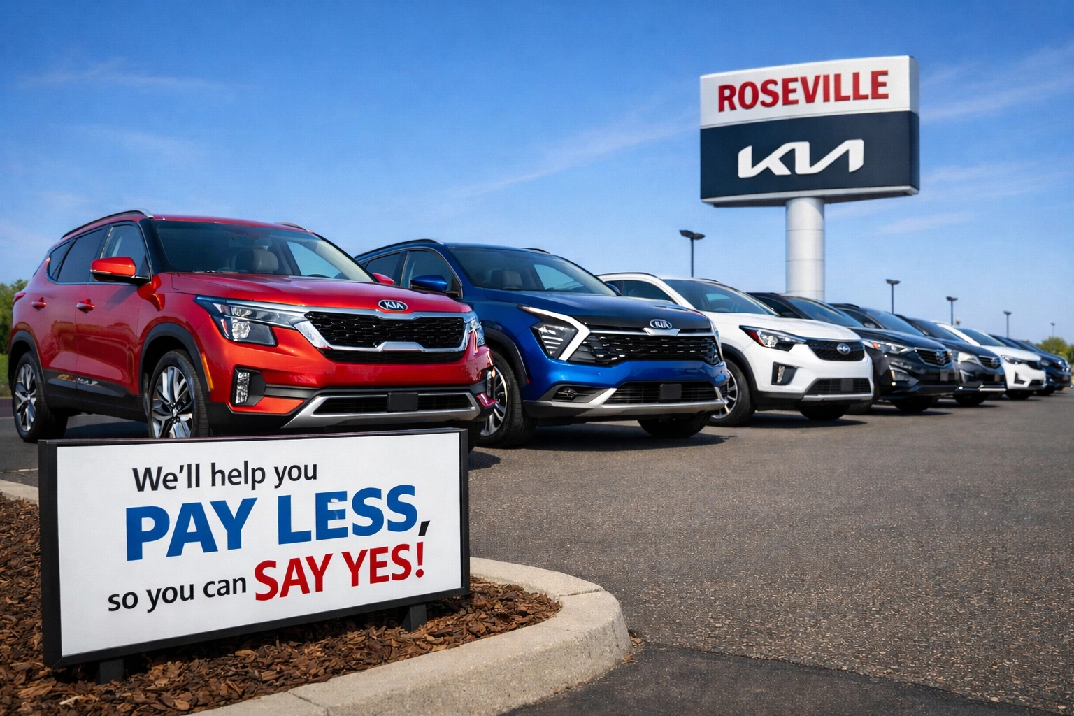 Used Kia SUVs at Roseville Kia, perfect for auto financing bad credit no money down.