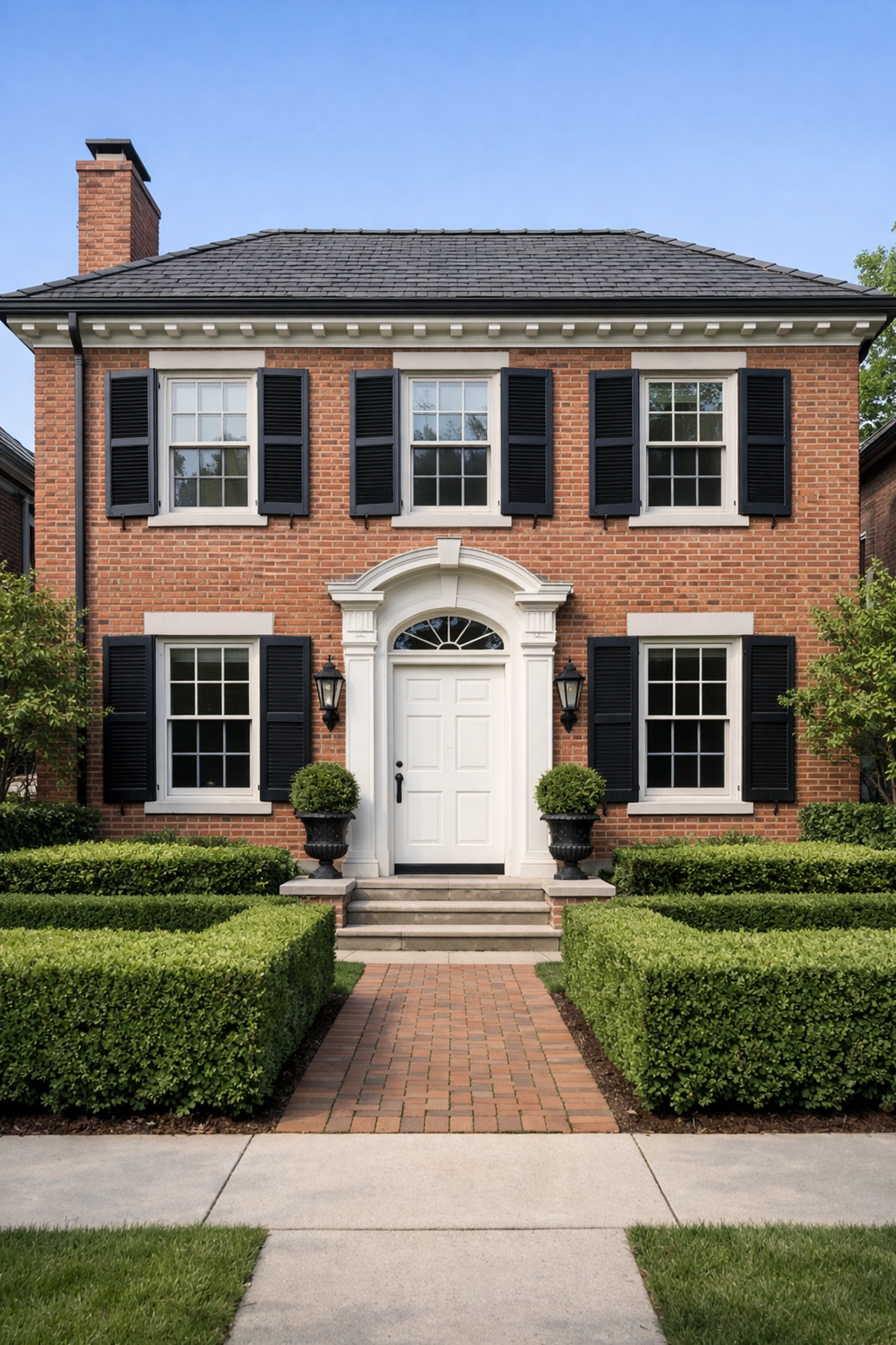 A well-maintained historic brick home in Cincinnati's Hyde Park neighborhood with classic curb appeal.