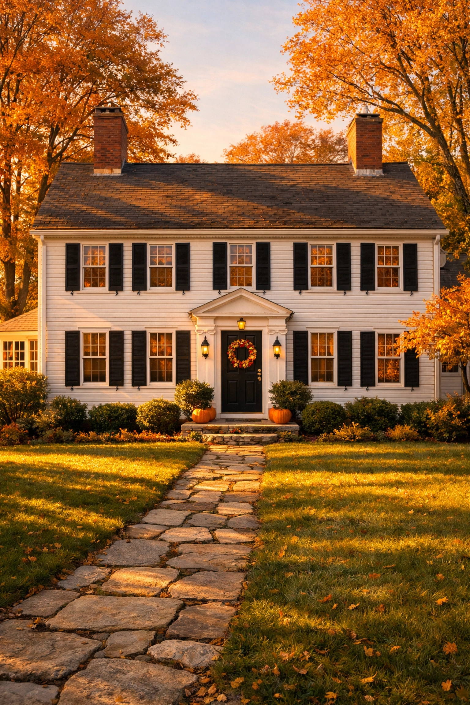 Classic Rhode Island colonial home covered by standard homeowners insurance policy