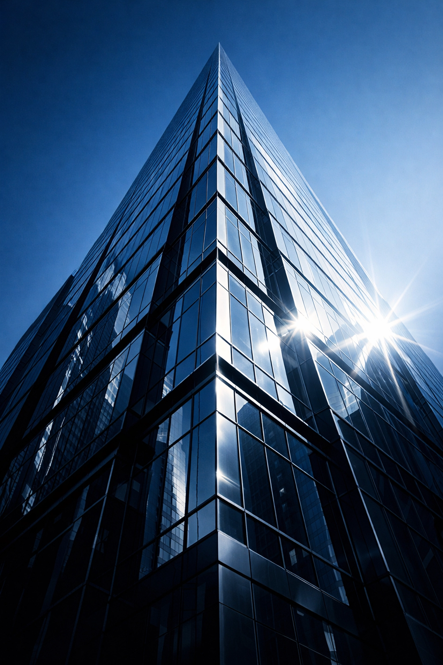 Strong glass skyscraper symbolizing long-term organizational resilience and disaster management.