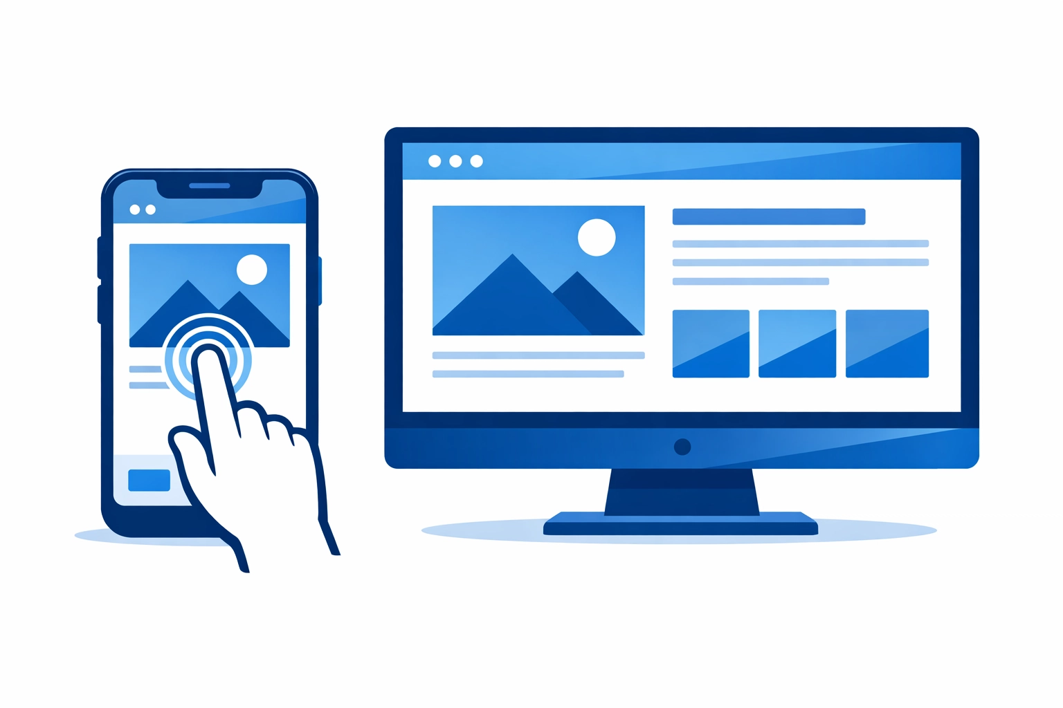 Responsive website design showing mobile and desktop optimization for higher conversions