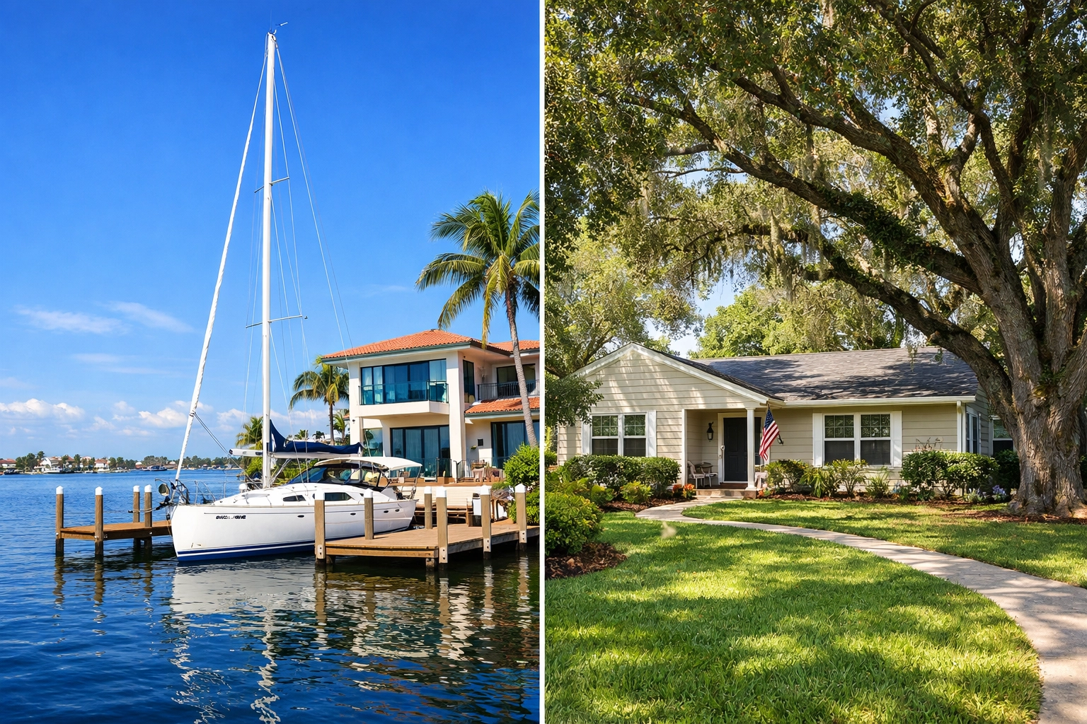 Fort Myers waterfront property compared to inland home for real estate investors